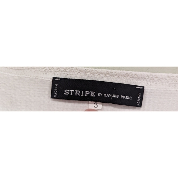 Stripe by Rayure Paris White Textured 3/4 Length Sleeves Size XS - Picture 2 of 5